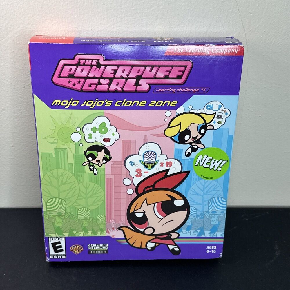 Powerpuff Girls Learning Challenge 1 Mojo Jojo's Clone Zone PC Game 2002 SEALED‎